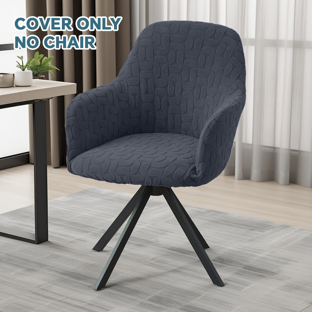 Housse de chaise extensible en polaire jacquard, mise en situation