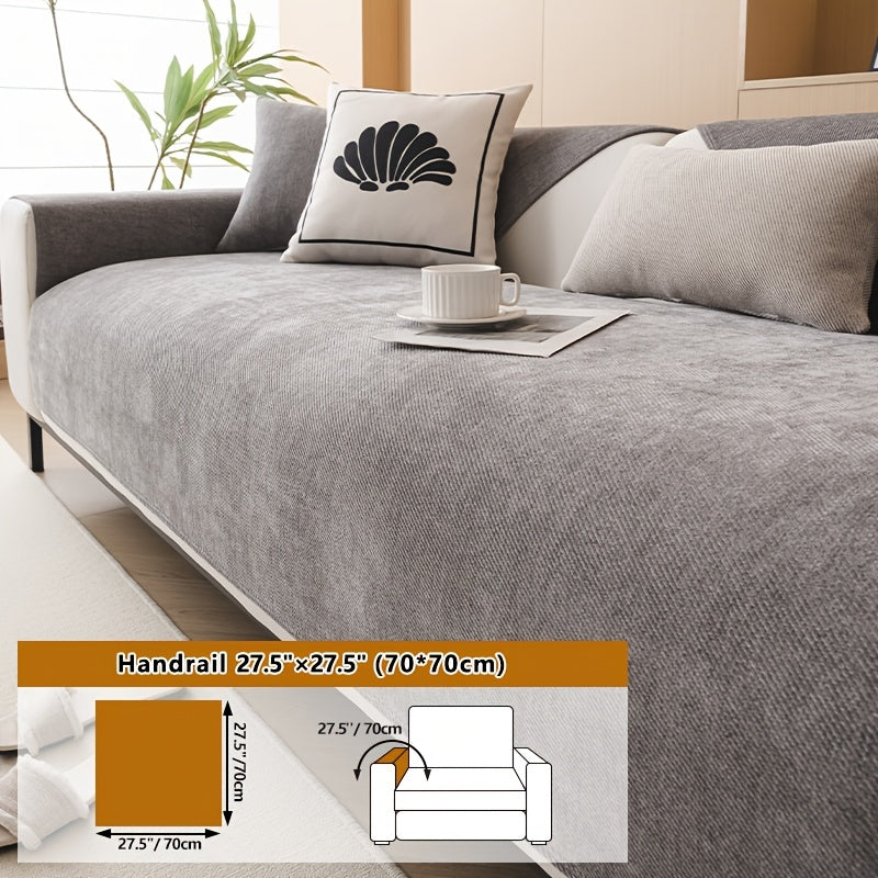 Housse de coussin épaisse en chenille antidérapante, autre coloris