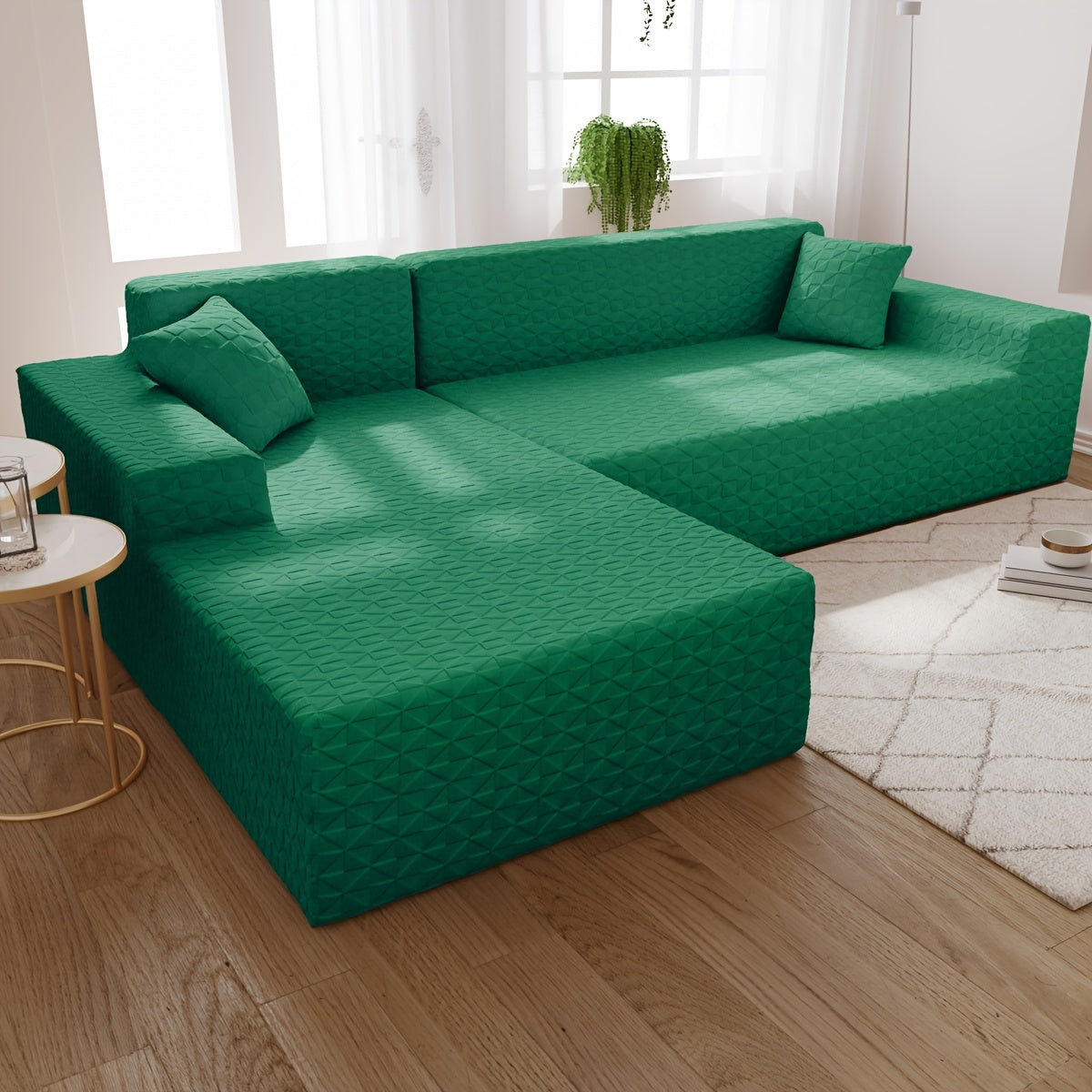 Housse de canapé épaisse extensible en polaire jacquard à housses séparées, tissu de 200 à 250 g/m²
