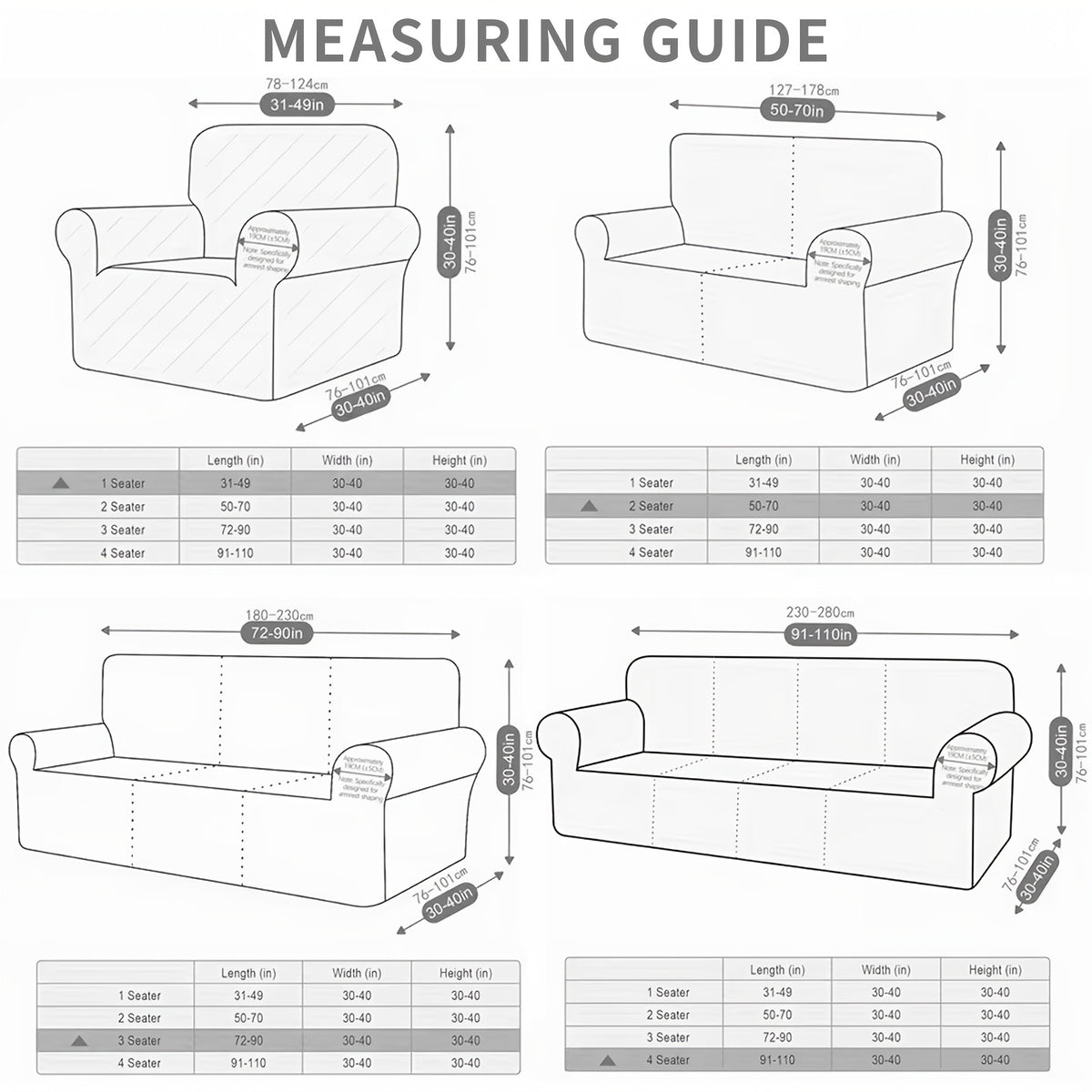Housse de canapé extensible en polaire jacquard antidérapante au rendu glamour, détail de l'ourlet
