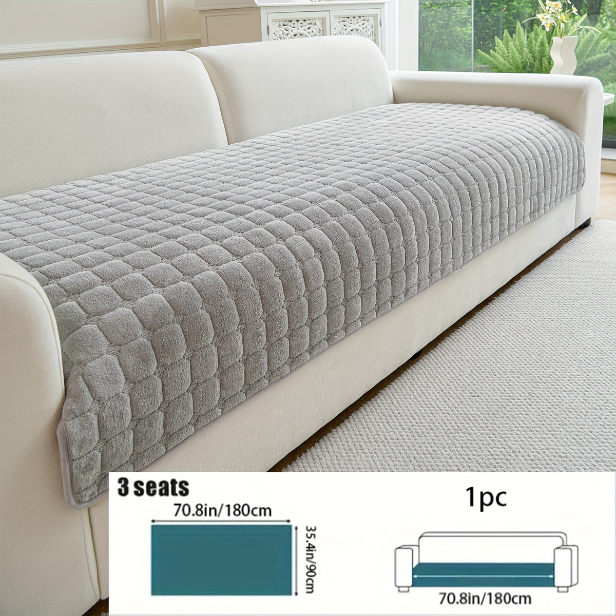 Housse de coussin matelassée, vue de dos