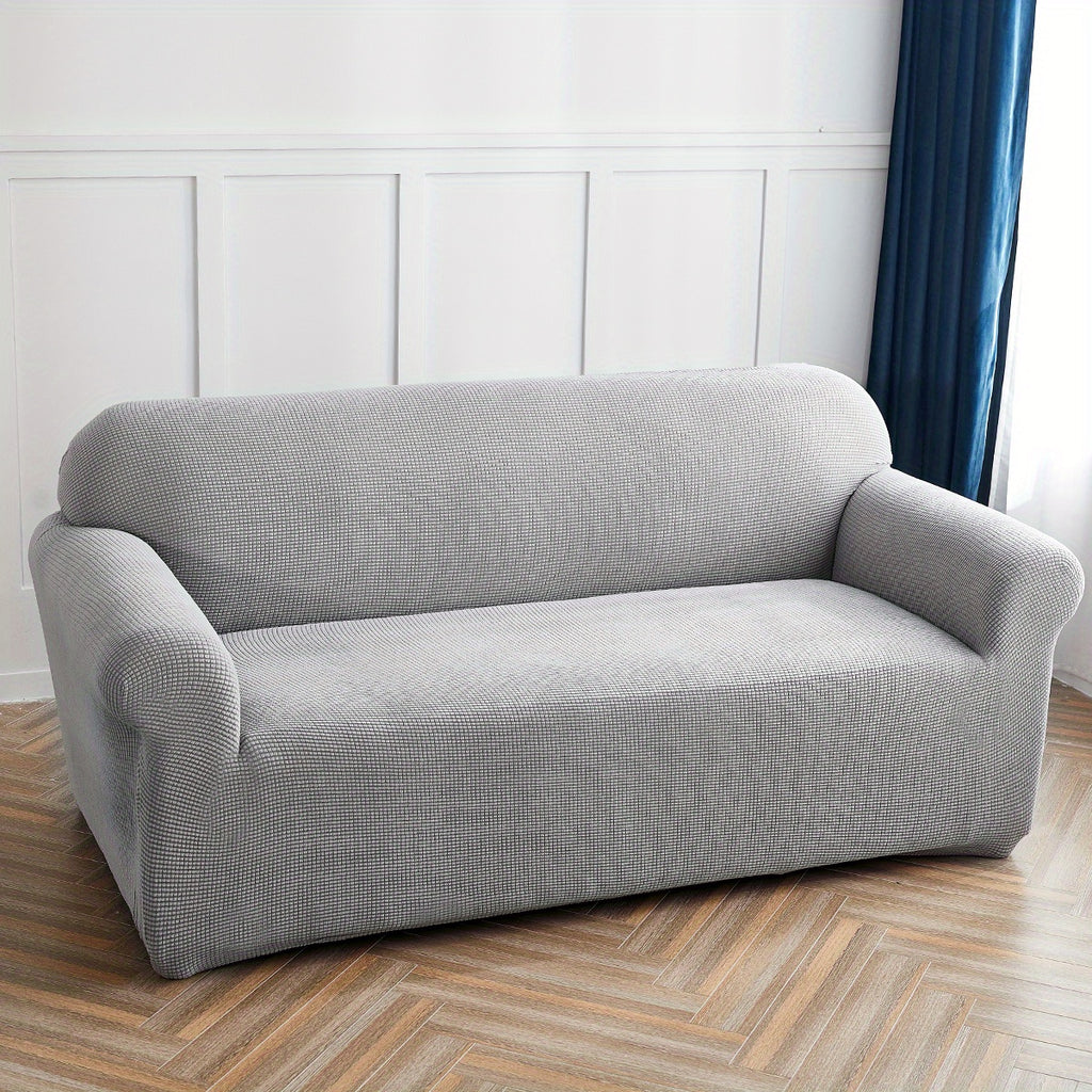 Housse de canapé extensible en polaire matelassée antidérapante, mise en situation