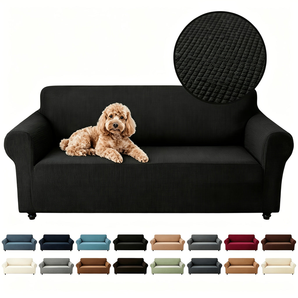 Protection de canapé extensible en polaire jacquard pour canapé trois places, compatible canapé trois places