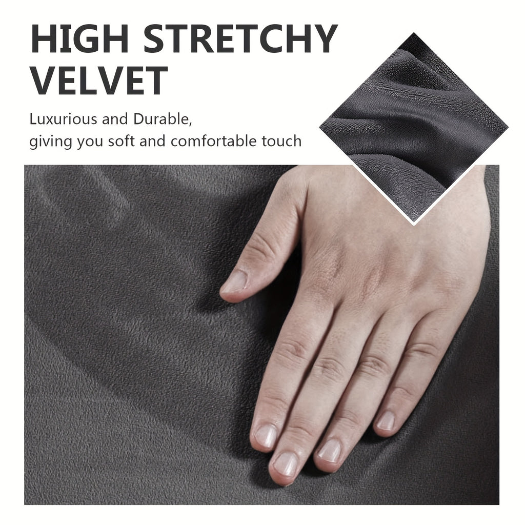 Housse de canapé extensible en velours pour canapé deux places, visuel produit