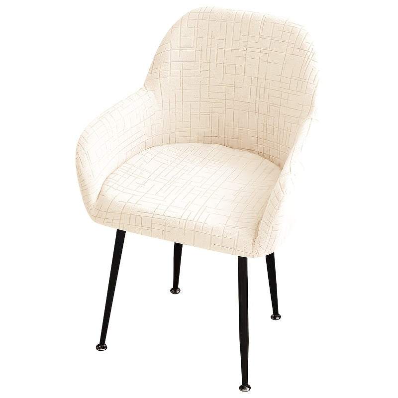 Housse de chaise extensible en polaire jacquard — détail de la matière : polaire
