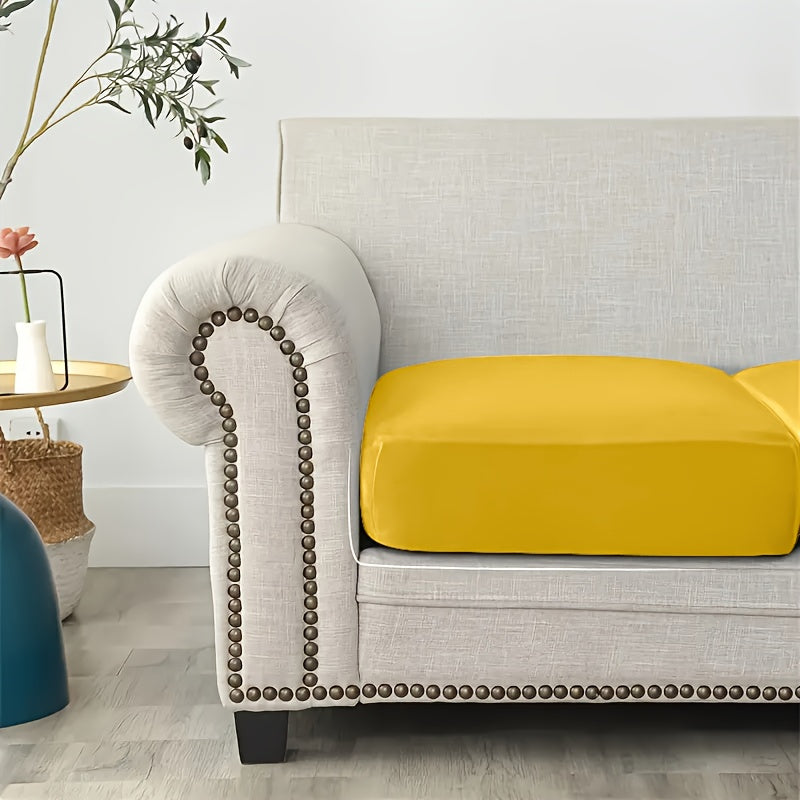 Housse de coussin extensible en velours pour fauteuil, vue de dos