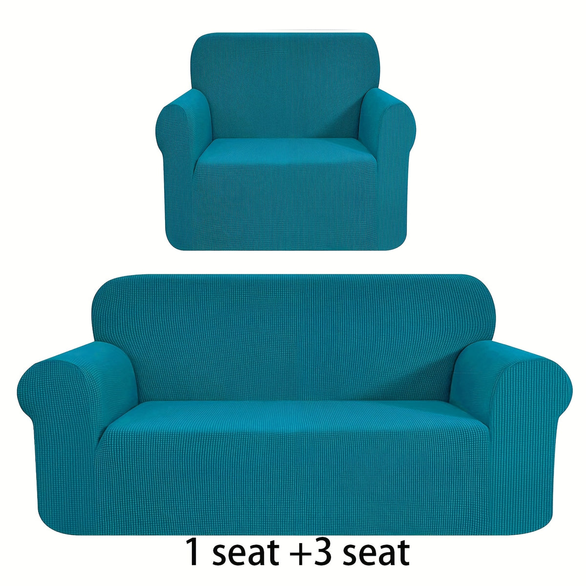 Housse de canapé extensible en polaire jacquard anti-griffes, vue de dos
