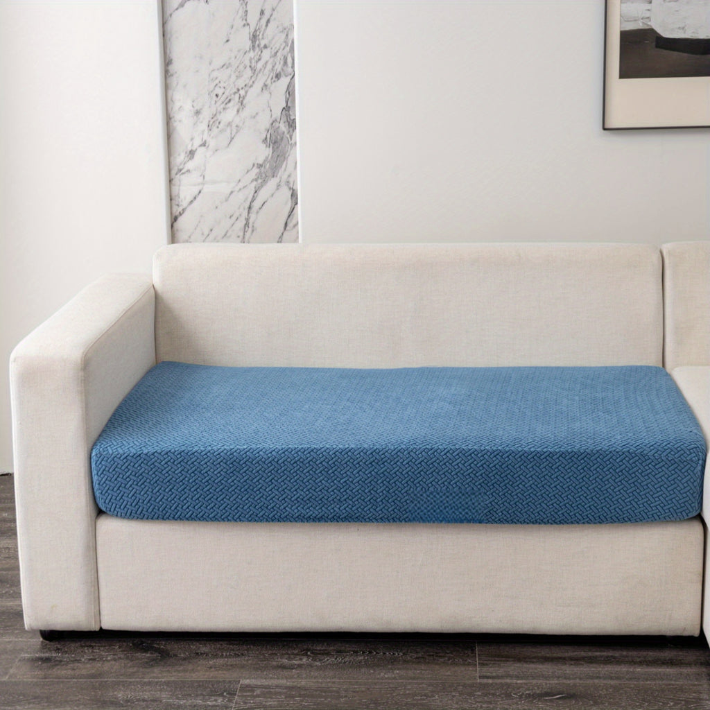 Housse de coussin extensible en polaire jacquard, gros plan sur le tissu