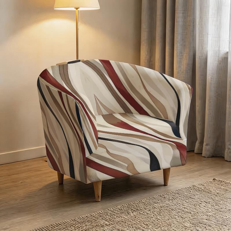 Housse de canapé légère extensible en fibre de lait matelassée à motif, vue de dos