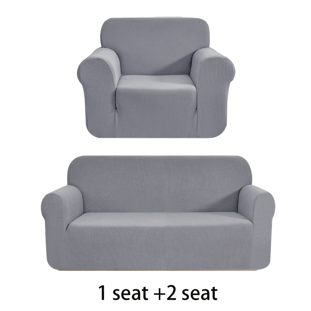 Housse de canapé extensible en polaire jacquard anti-griffes, gros plan sur le tissu
