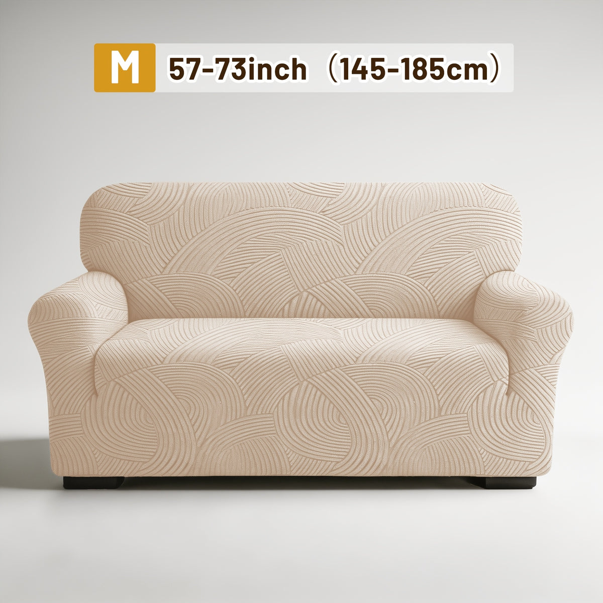 Housse de canapé extensible en polaire jacquard à motif géométrique, tissu de 160 à 180 g/m²