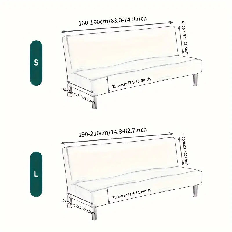 Housse de canapé extensible en fibre de lait imprimée à motif géométrique, vue d'ensemble