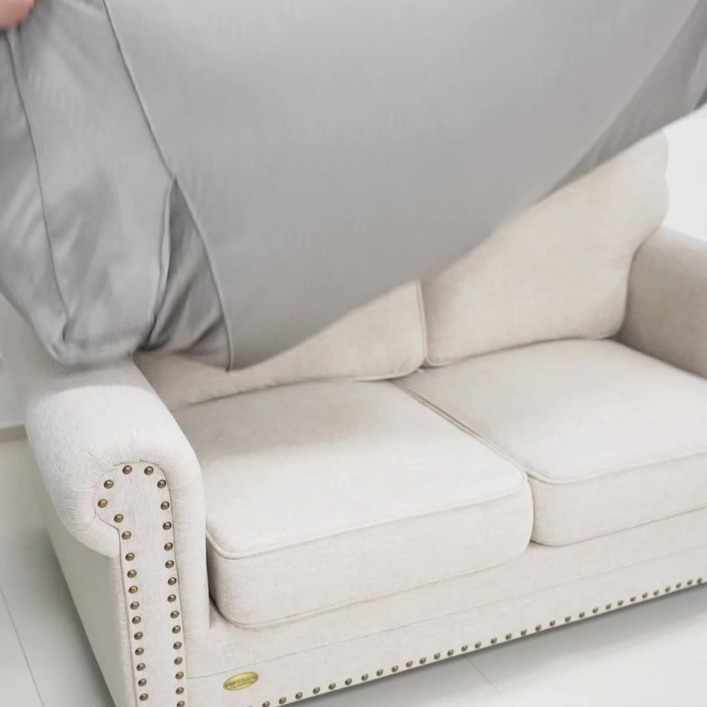 Housse de canapé épaisse extensible en polaire jacquard à housses séparées, visuel produit