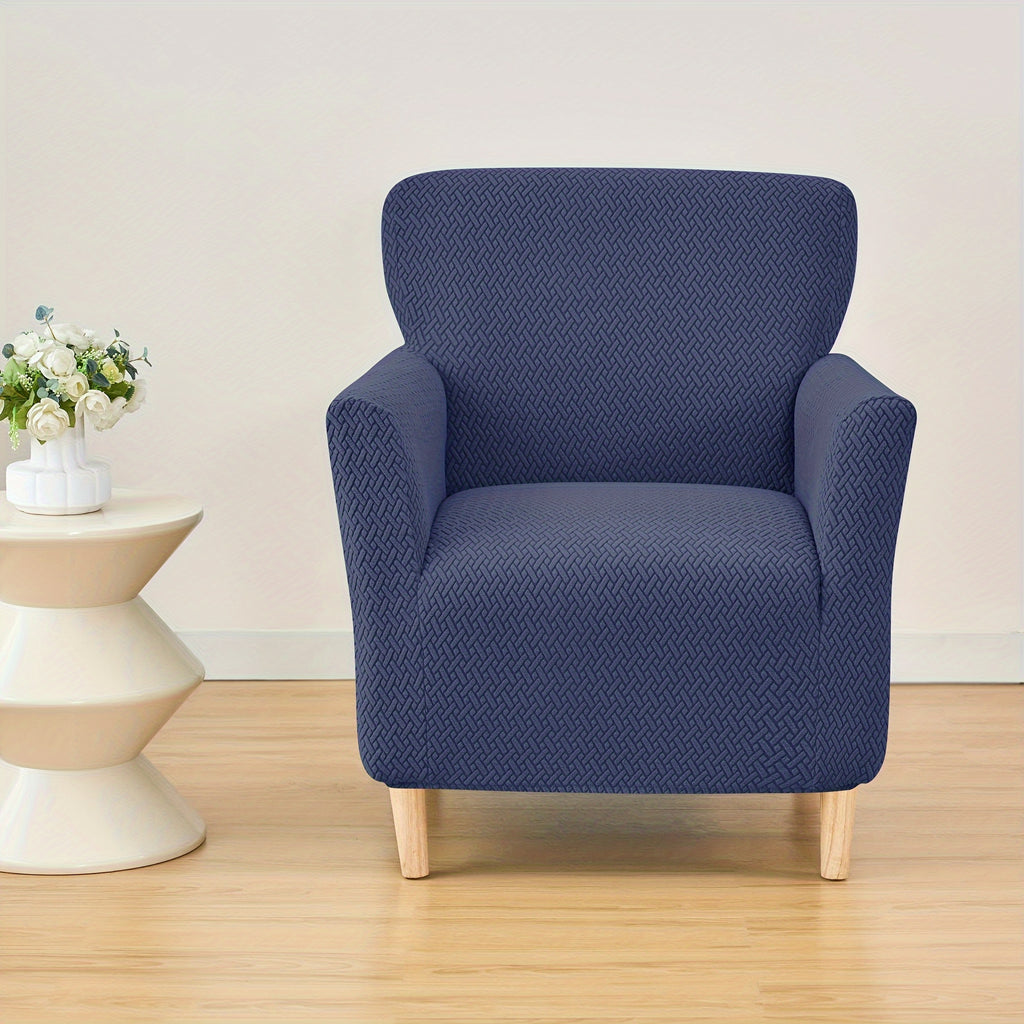 Housse de fauteuil extensible en polaire jacquard pour fauteuil, vue d'ensemble