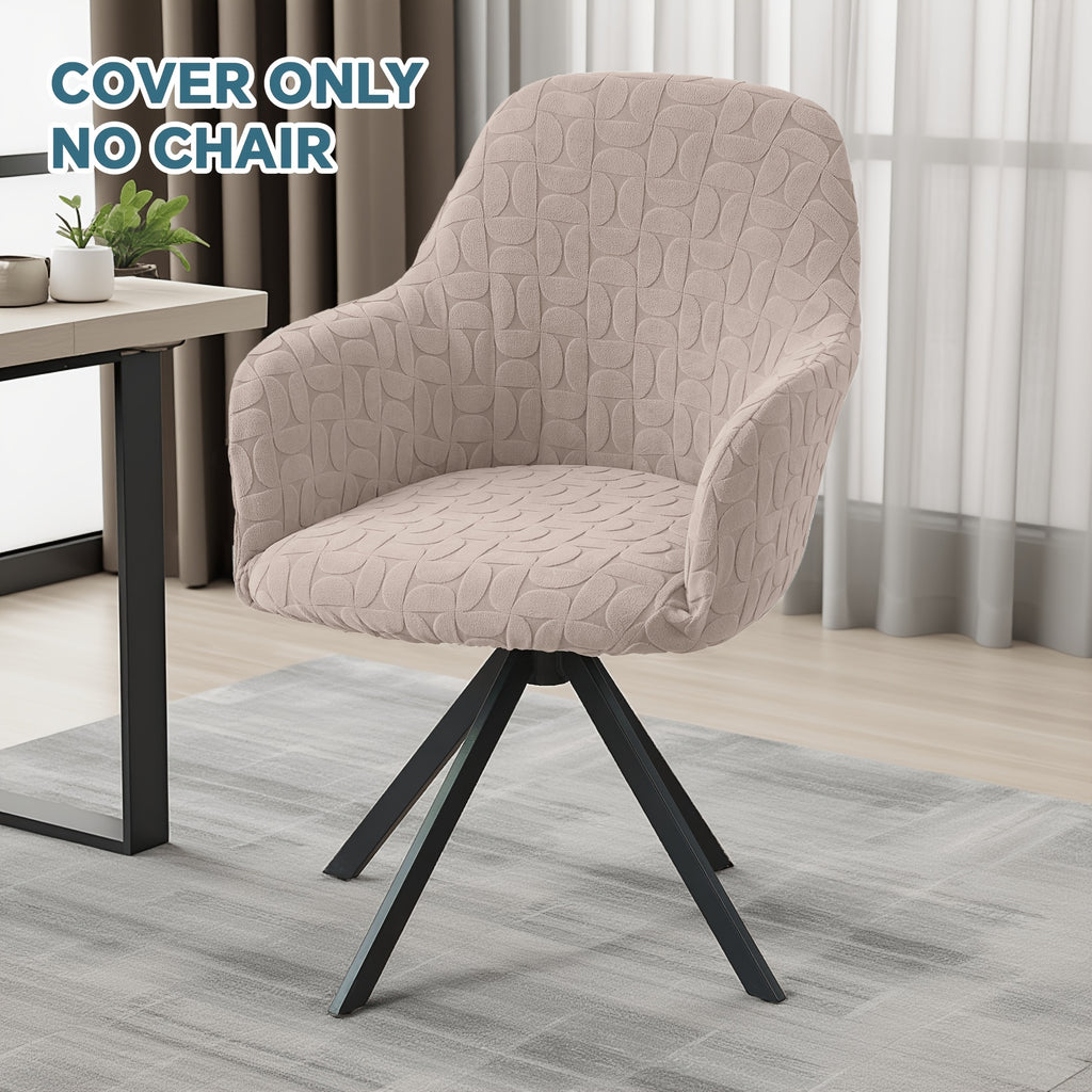 Housse de chaise extensible en polaire jacquard, vue de dos