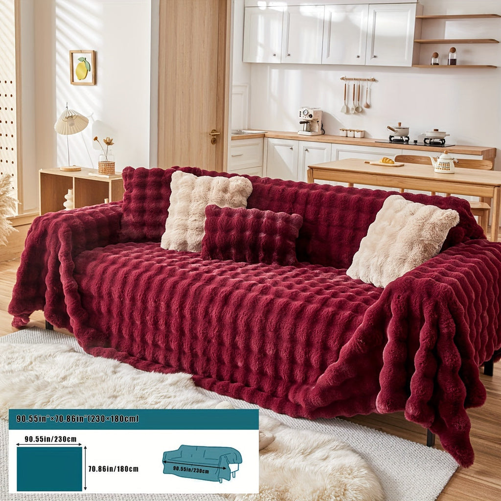 Housse de canapé en peluche, 8 coloris, autre coloris
