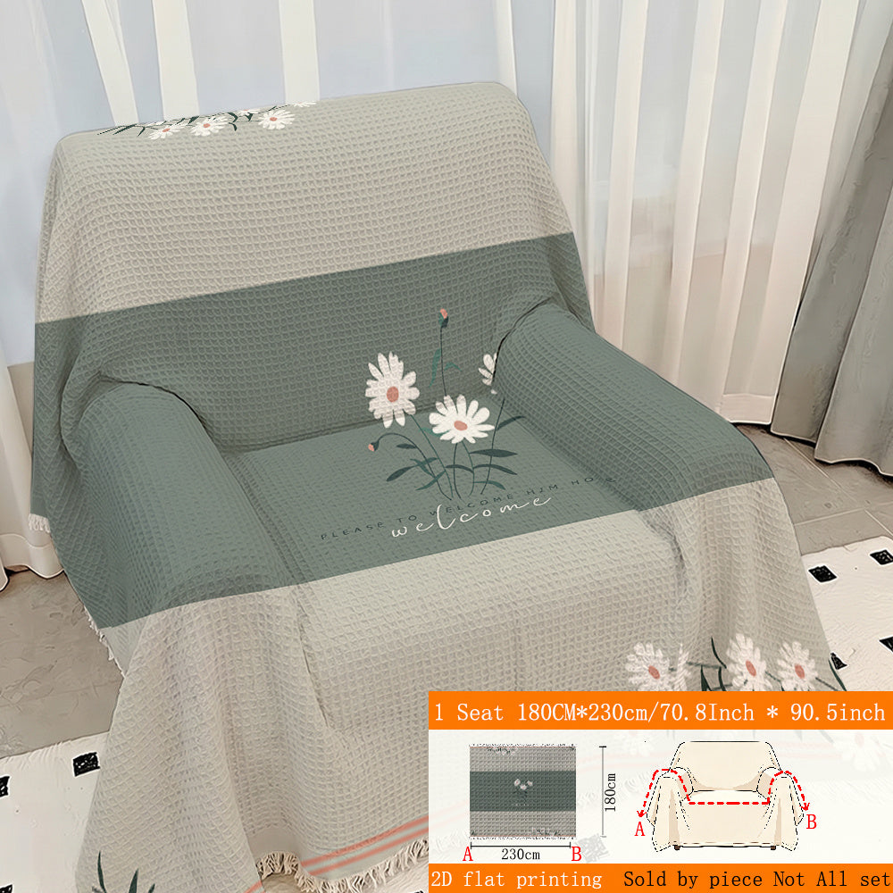Housse de canapé épaisse en polyester imprimée à rayures, tissu de 250 à 300 g/m²