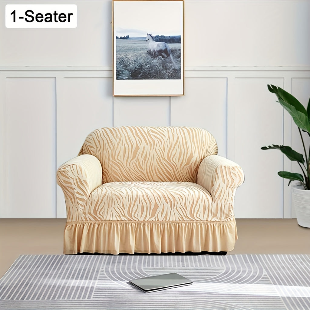 Housse de canapé extensible en jacquard, housse posée