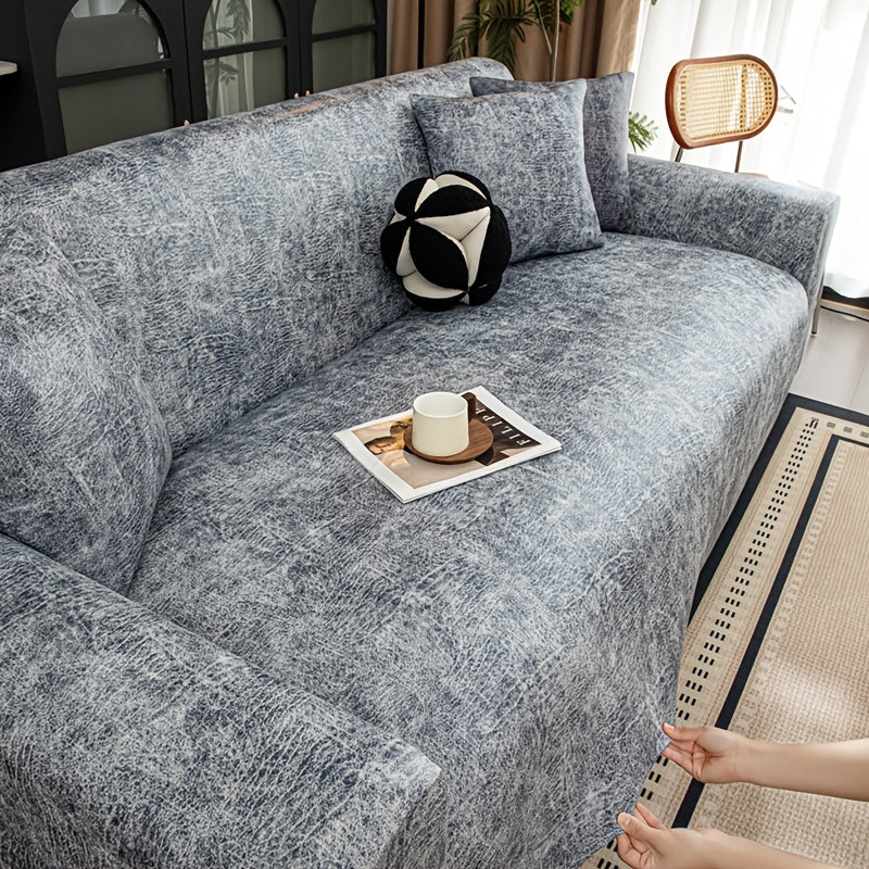 Housse de canapé en fibre de lait antidérapante d'esprit vintage, compatible fauteuil, canapé deux places, canapé trois places