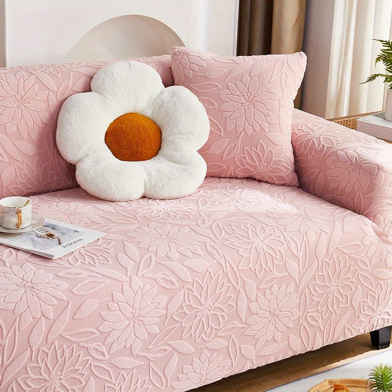 Housse de canapé épaisse extensible en jacquard, mise en situation