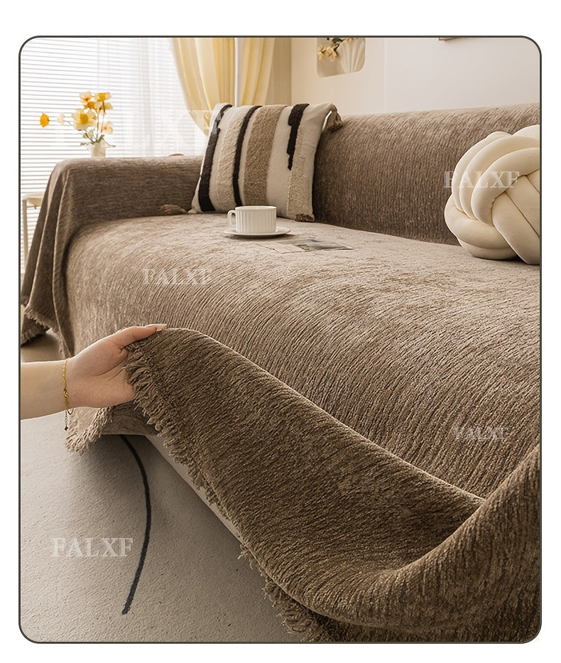 Housse de canapé en jacquard à rayures