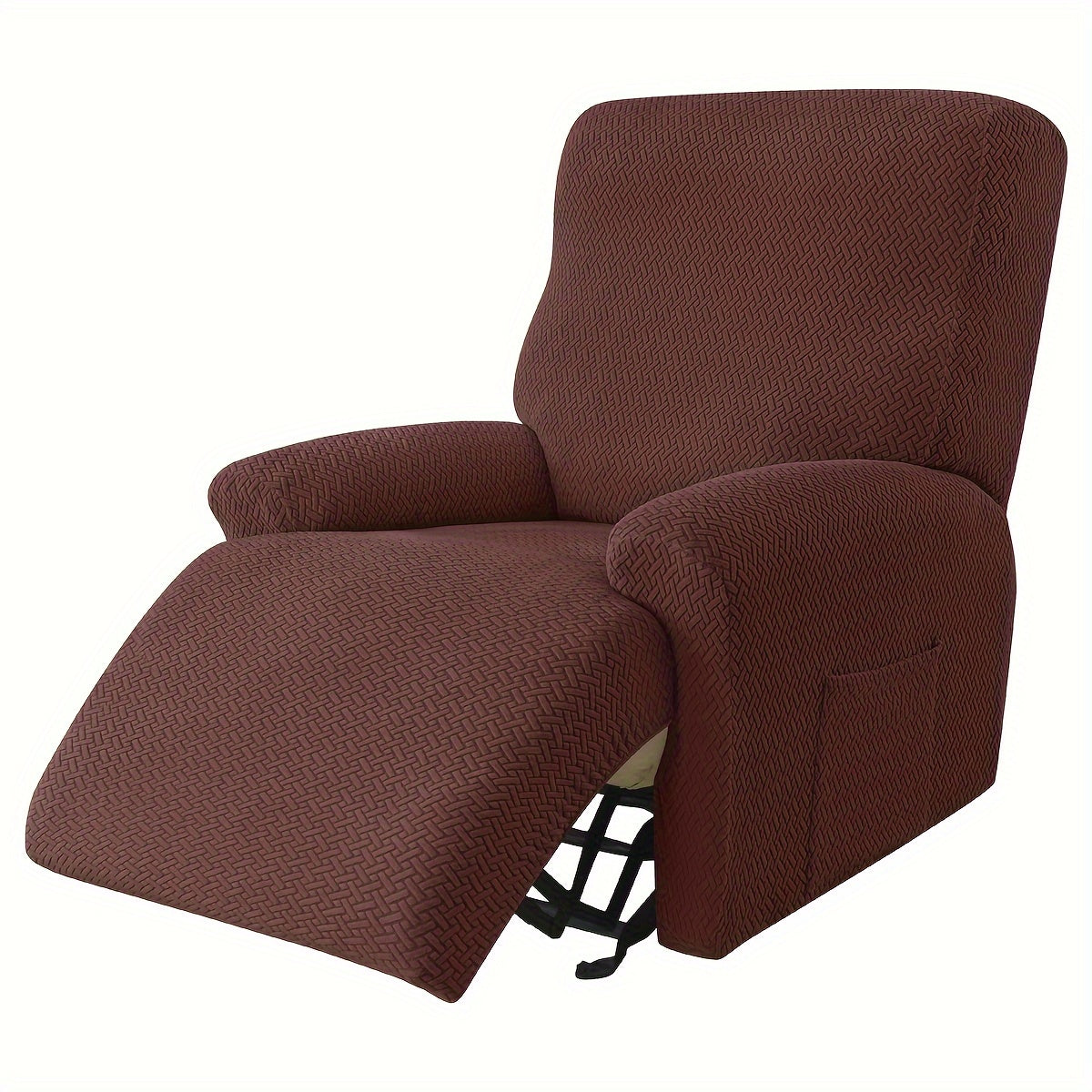 Housse de canapé extensible en polaire jacquard à housses séparées, mise en situation