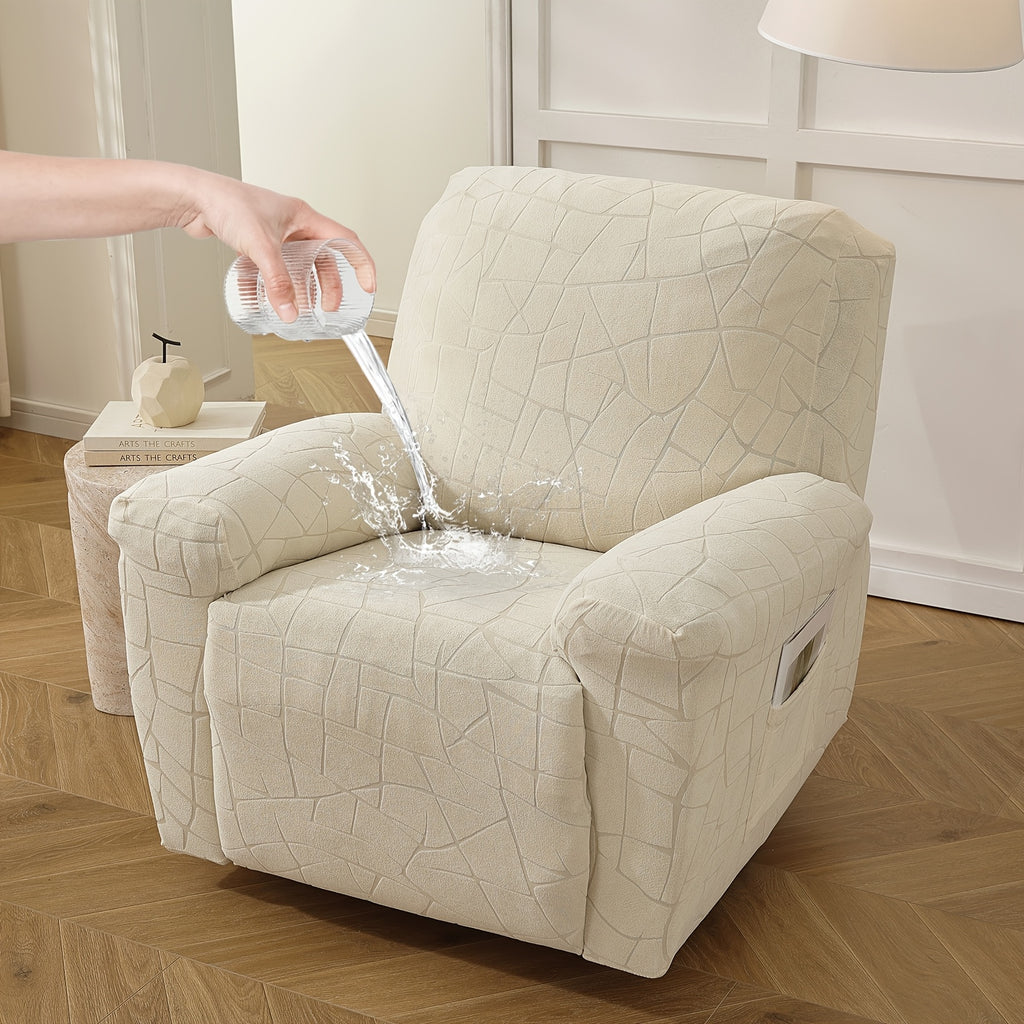 Housse de canapé extensible en polaire jacquard antidérapante à housses, détail de la finition