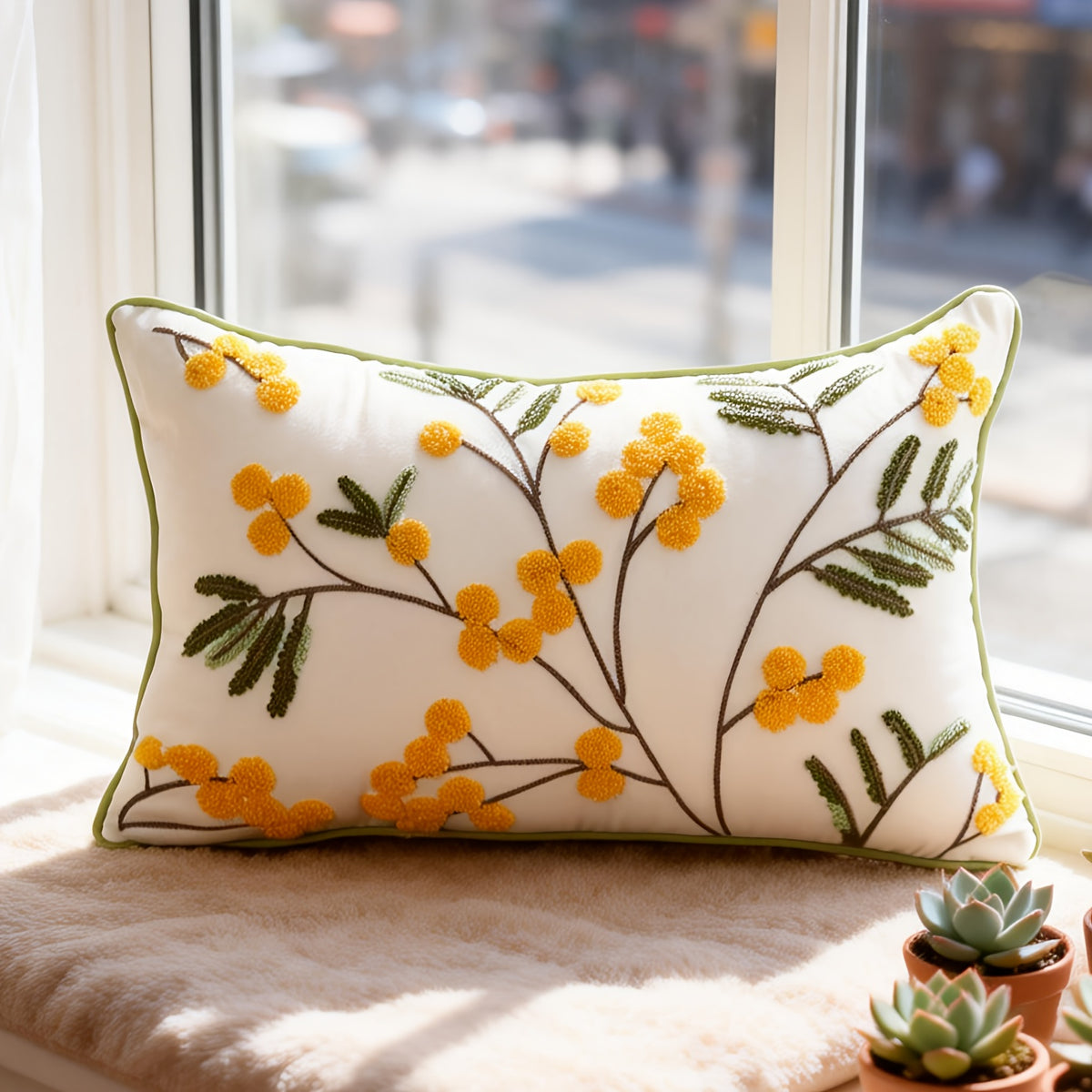 Housse de coussin en polyester à motif fleuri à fermeture éclair, autre coloris