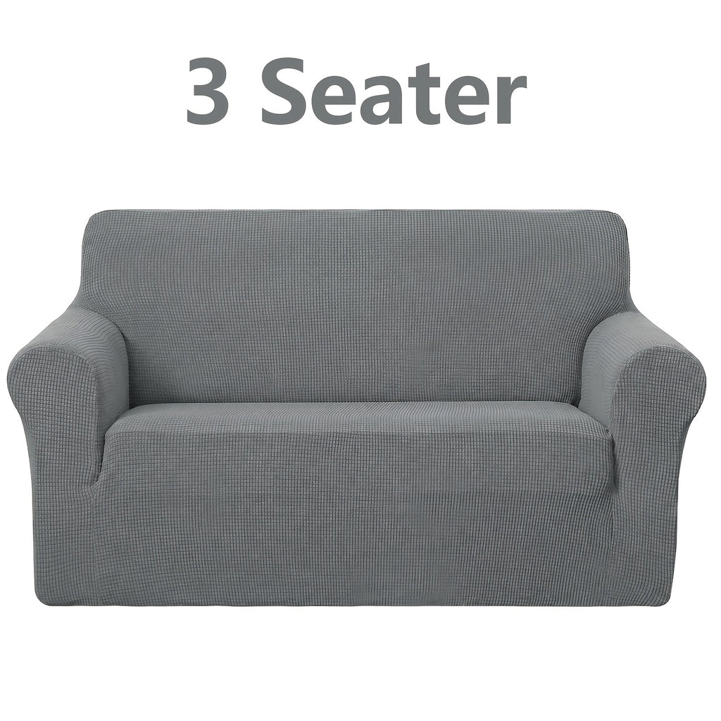 Housse de canapé extensible en polyester à carreaux, autre coloris