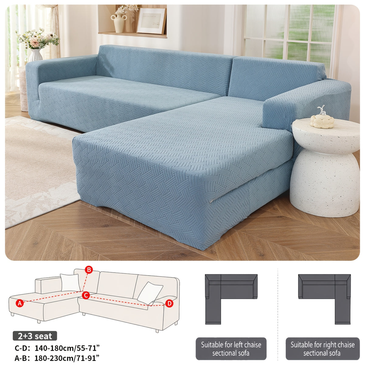 Housse de canapé épaisse extensible en polaire jacquard — détail de la matière : polaire Image