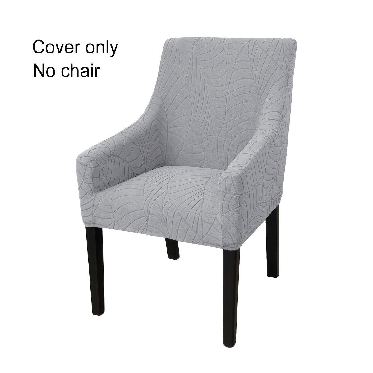 Housse de chaise extensible en velours côtelé jacquard à motif feuillage, tissu de 180 à 200 g/m²