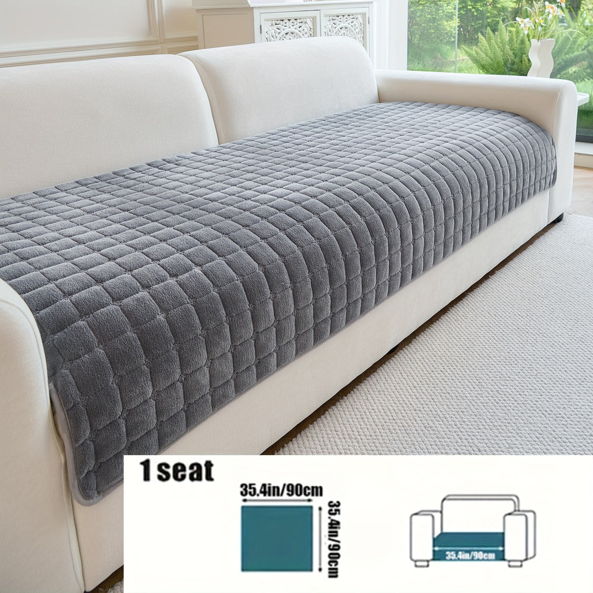 Housse de coussin matelassée, compatible fauteuil, canapé deux places, canapé trois places