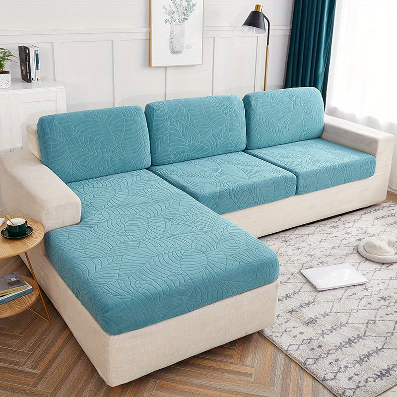 Housse de coussin extensible en velours jacquard, vue d'ensemble