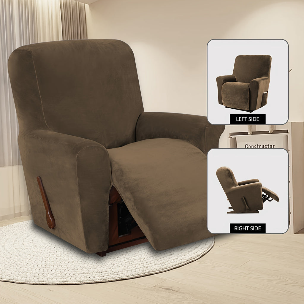 Housse de fauteuil épaisse extensible en velours, visuel produit