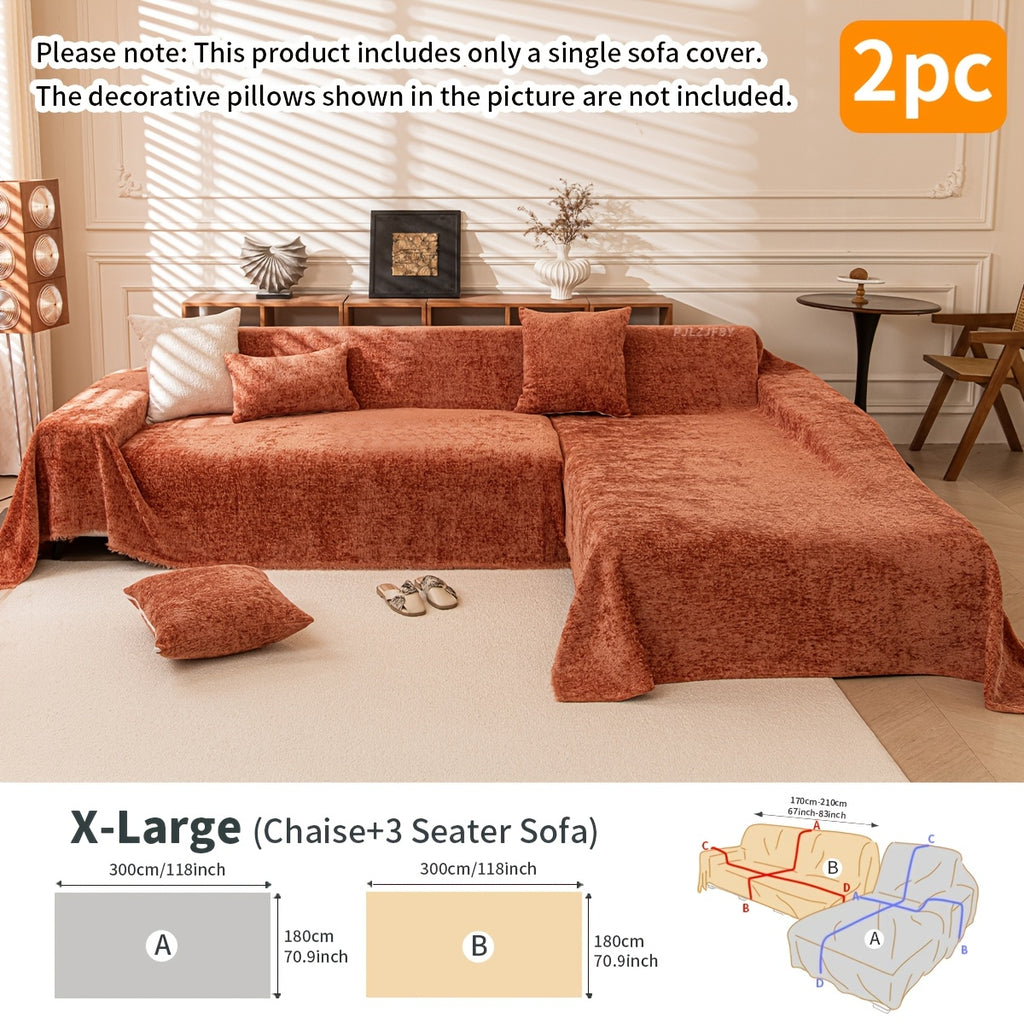 Housse de canapé en chenille en fils teints à housses séparées pour canapé, tissu de 300 à 350 g/m²