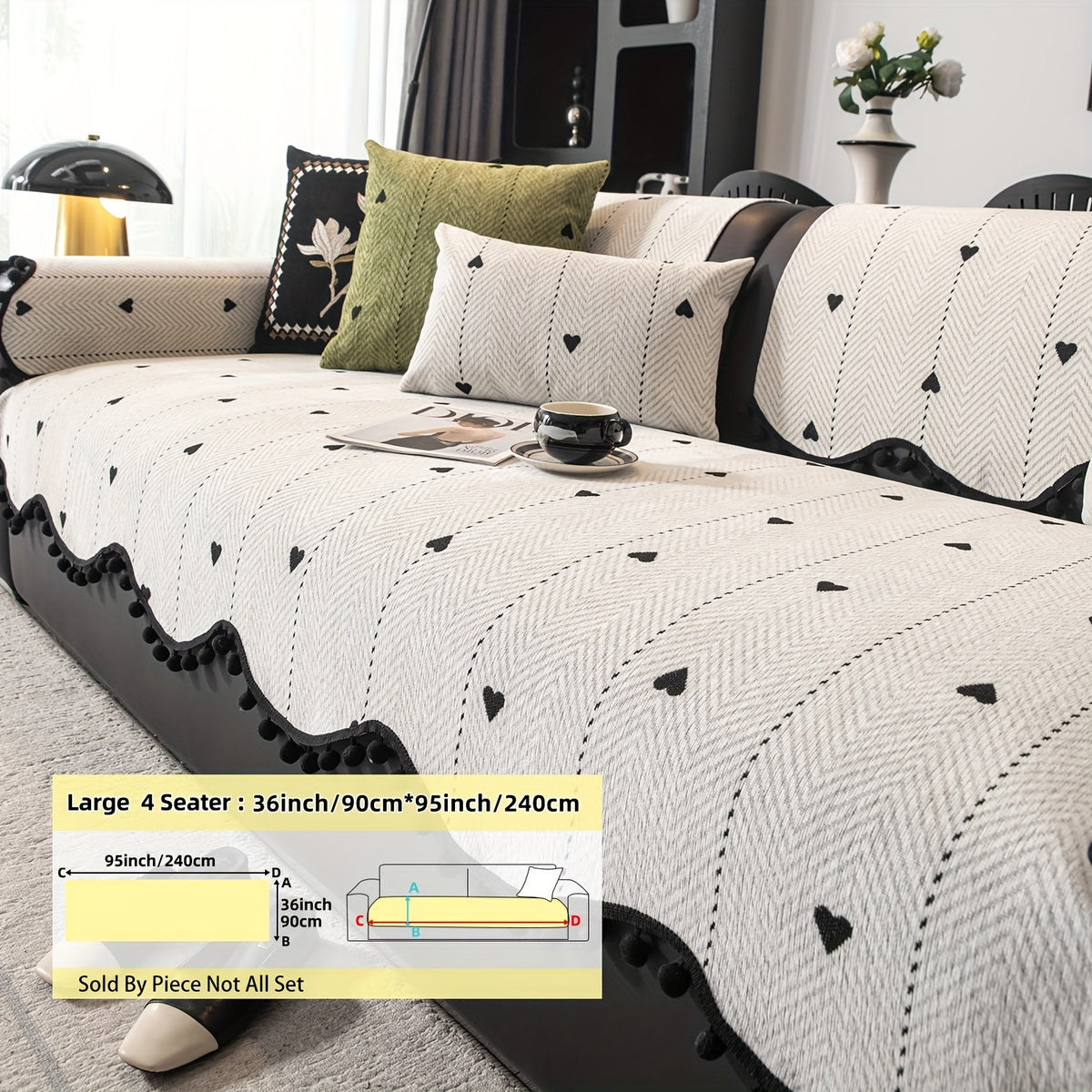 Housse de coussin en chenille jacquard antidérapante, gros plan sur le tissu
