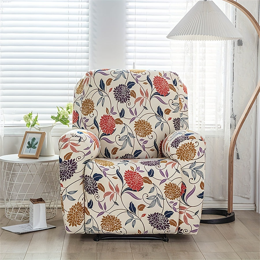 Housse de fauteuil extensible en fibre de lait avec poche de rangement, vue de dos