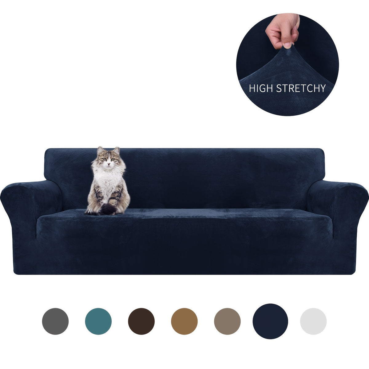 Housse de canapé épaisse extensible en velours, tissu de 200 à 250 g/m²
