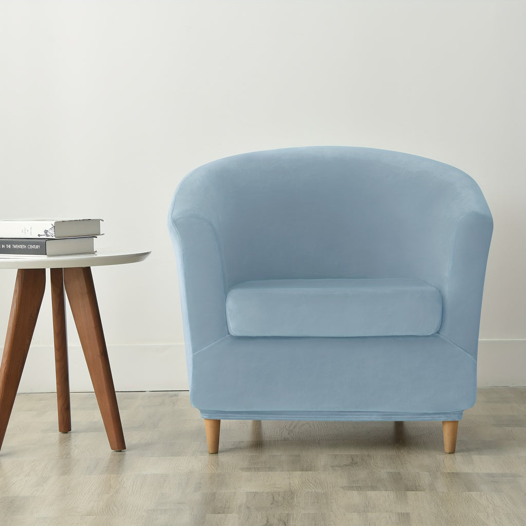 Housse de canapé extensible en velours à housses séparées pour fauteuil, détail de la finition