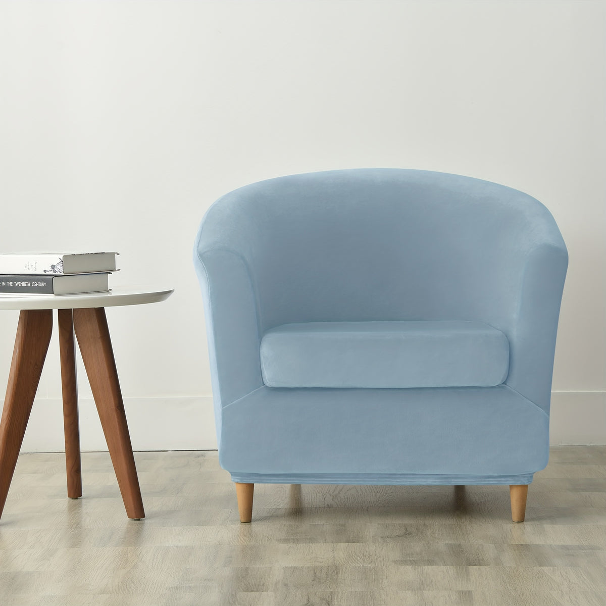 Housse de canapé extensible en velours à housses séparées pour fauteuil, détail de la finition