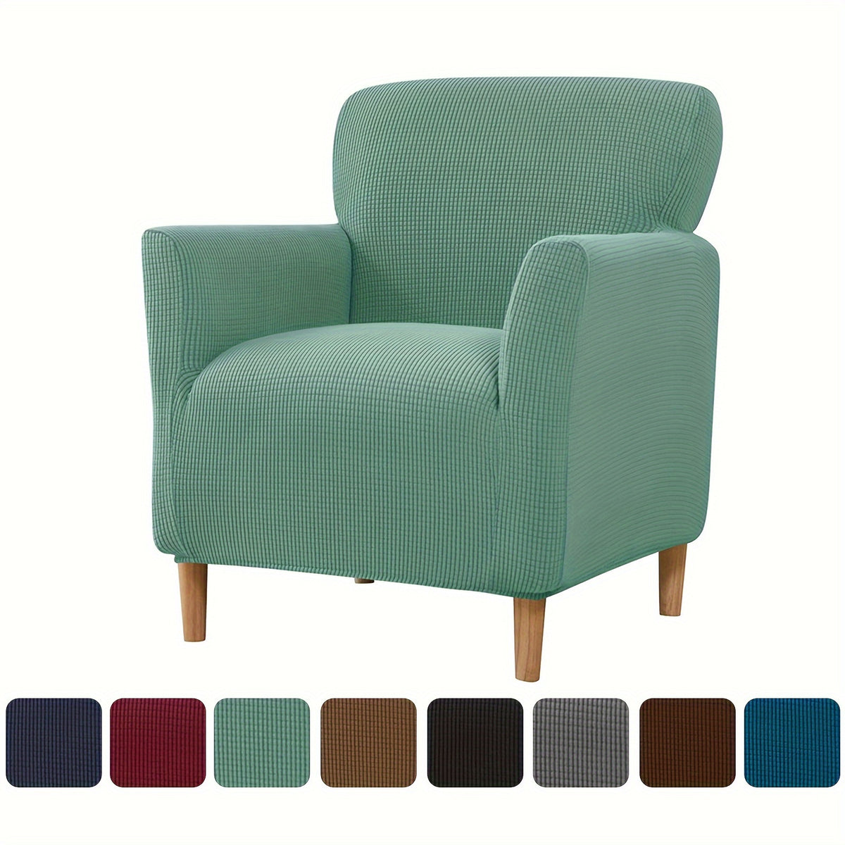 Housse de fauteuil extensible en polaire jacquard antidérapante — détail de la matière : polaire Image
