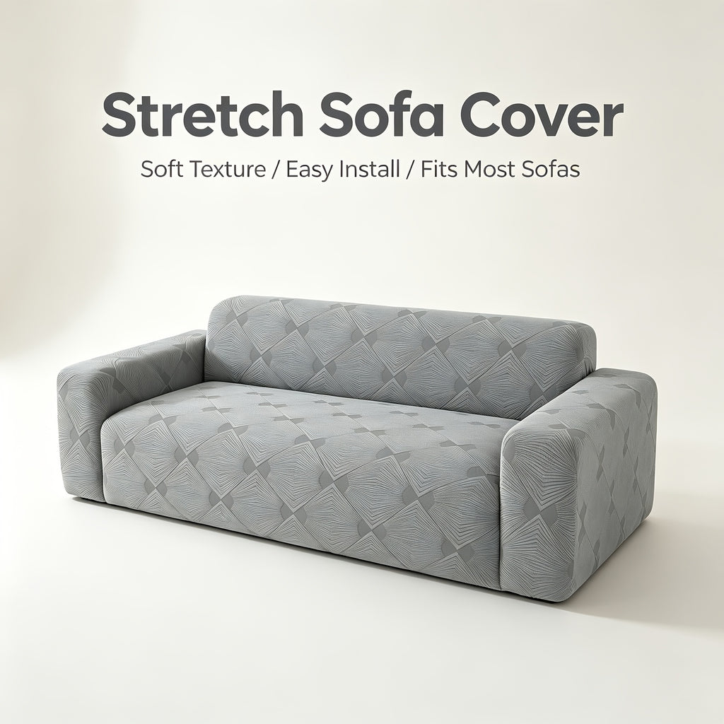 Housse de canapé extensible en polaire jacquard anti-griffes