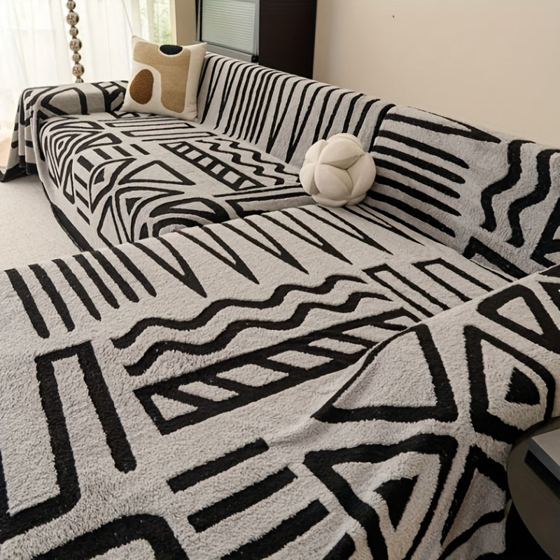 Housse de canapé en peluche antidérapante pour canapé d'angle, visuel produit