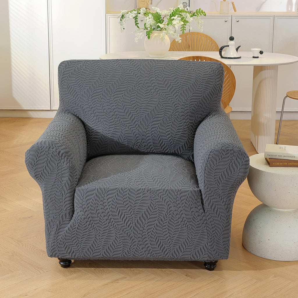 Housse de canapé extensible en polaire jacquard — détail de la matière : polaire