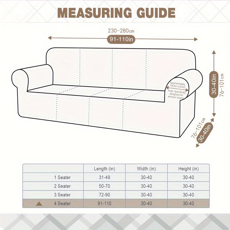 Housse de canapé épaisse extensible en polaire jacquard, gros plan sur le tissu
