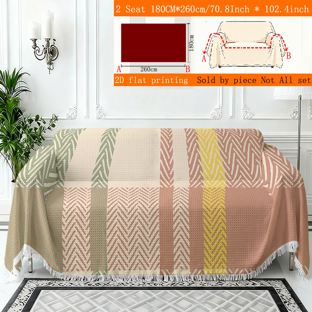Housse de canapé, gros plan sur le tissu