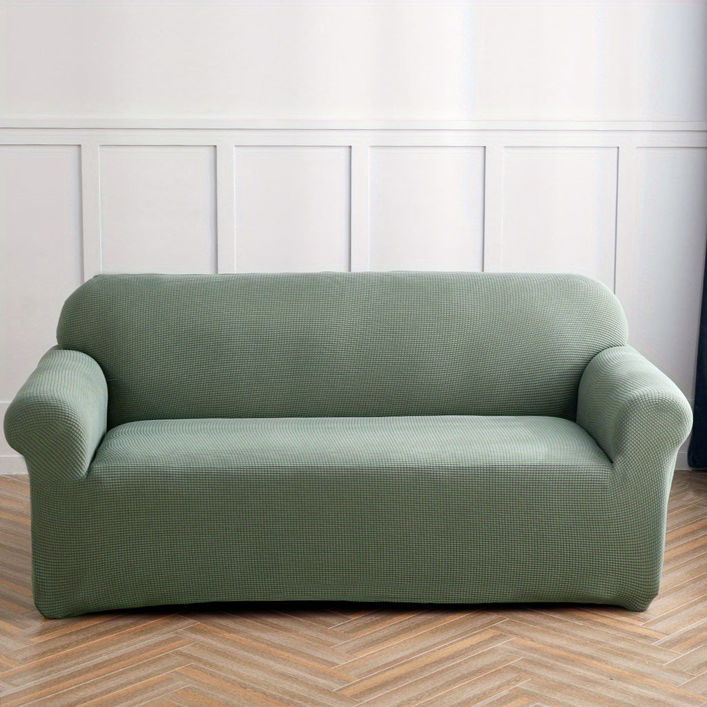 Housse de canapé extensible en polaire matelassée antidérapante, vue de dos