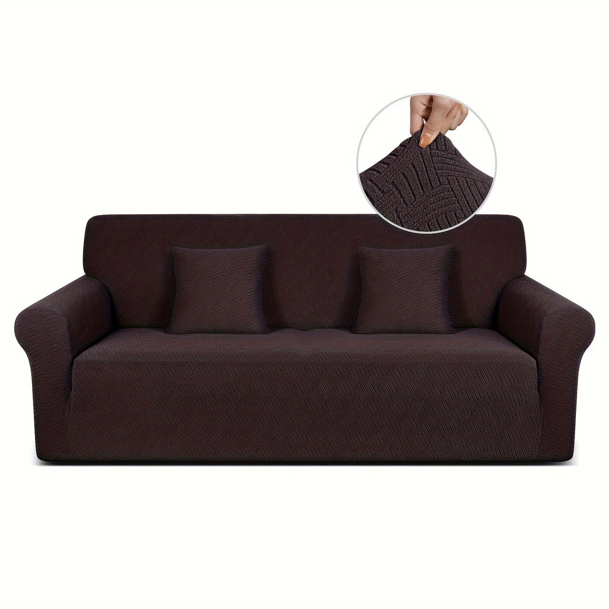 Housse de canapé épaisse extensible en polaire jacquard, visuel produit