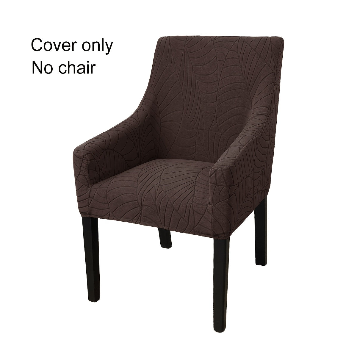 Housse de chaise extensible en velours côtelé jacquard à motif feuillage, gros plan sur le tissu