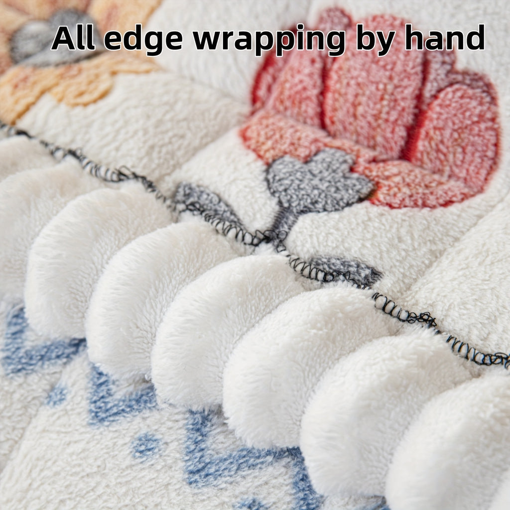 Housse de coussin en peluche à motif fleuri antidérapante, visuel produit